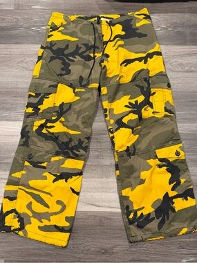 Rothco Cargo Pants Mens Md Yellow Camo BDU Tactical Streetwear Utility Trousers